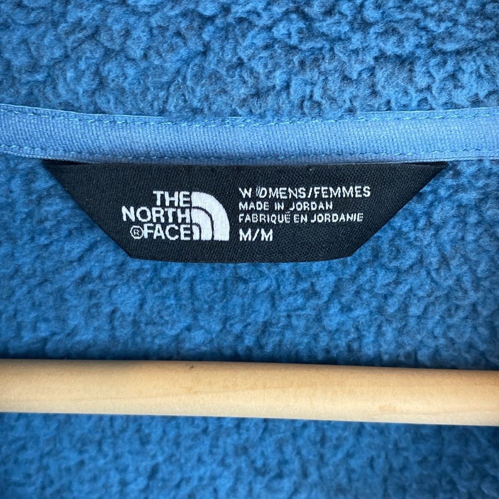 North Face Blue Knit Long Sleeve Zip Up Jacket M - Picture 5 of 6